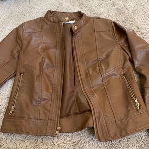 Tan leather jacket